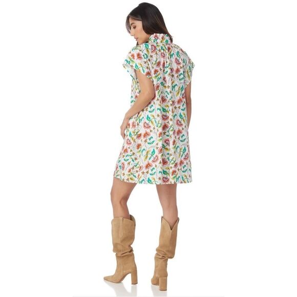 NWOT Crosby by Mollie Burch Wilhelmina Dress in Woodcut Floral Size SMALL - Picture 3 of 5